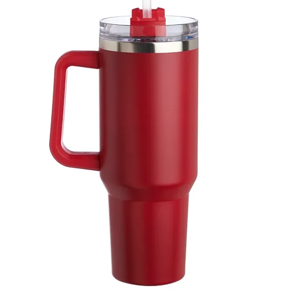 40 oz. stainless steel travel mug with handle, lid, straw and... from ASI 39552 BEL Promo