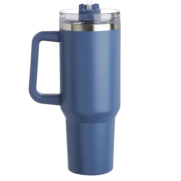 40 oz. stainless steel travel mug with handle, lid, straw and... from ASI 39552 BEL Promo