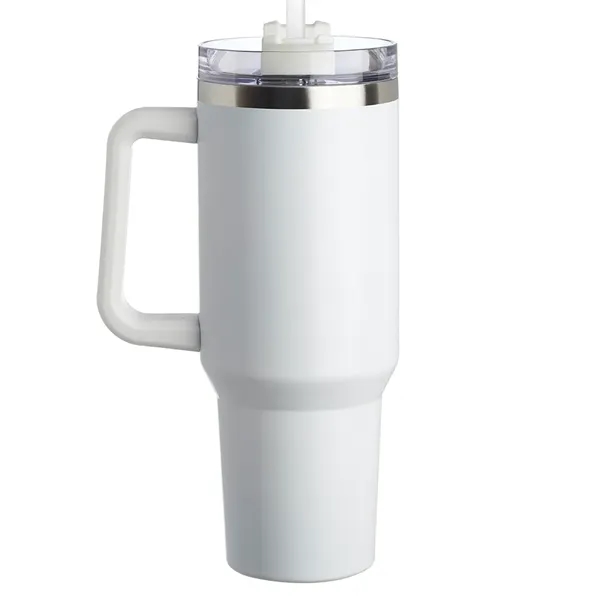 40 oz. stainless steel travel mug with handle, lid, straw and... from ASI 39552 BEL Promo