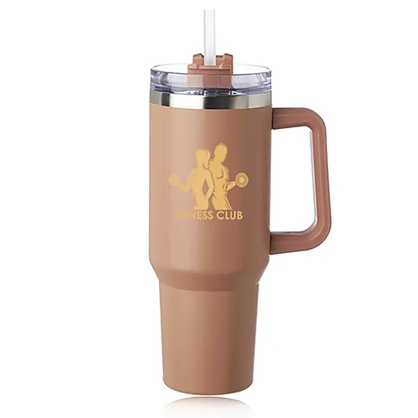 40 oz. stainless steel travel mug with handle, lid, straw and... from ASI 39552 BEL Promo