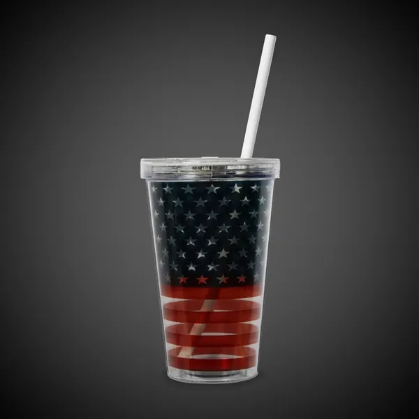 LED Patriotic Double Wall 16 oz. Cup... from ASI 42016 Brighter Promotions Inc