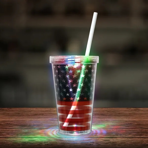 LED Patriotic Double Wall 16 oz. Cup... from ASI 42016 Brighter Promotions Inc