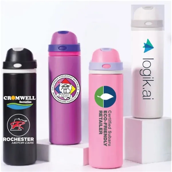 32 Oz. Stainless steel vacuum bottle with twist-on lid/spout... from ASI 36988 Artek USA Inc