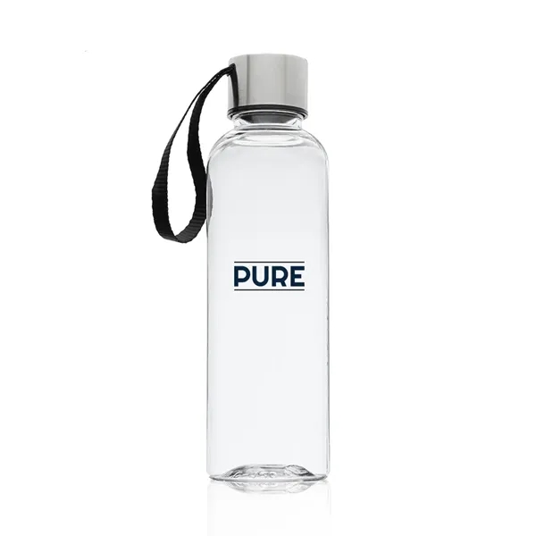 17 oz. BPA free, clear plastic water bottle with black strap... from ASI 39552 BEL Promo