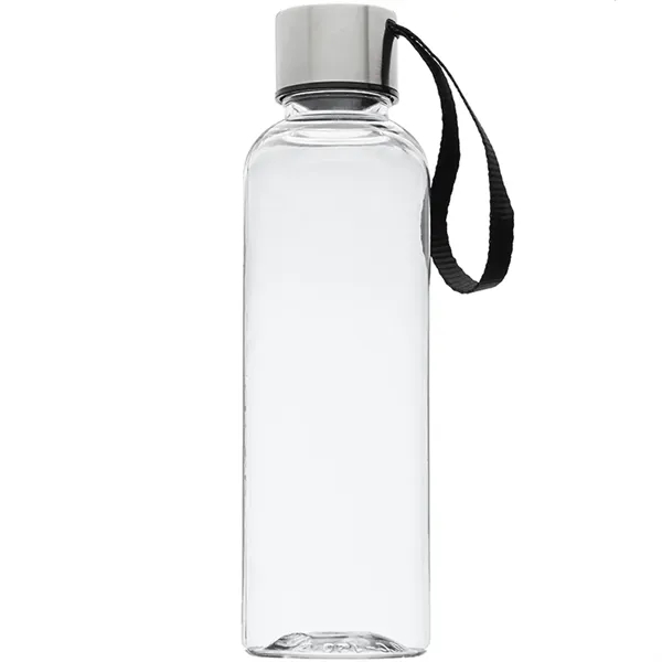 17 oz. BPA free, clear plastic water bottle with black strap... from ASI 39552 BEL Promo