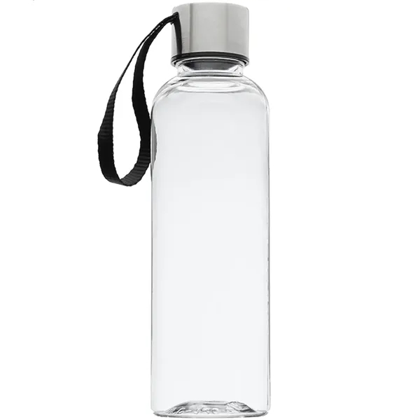 17 oz. BPA free, clear plastic water bottle with black strap... from ASI 39552 BEL Promo