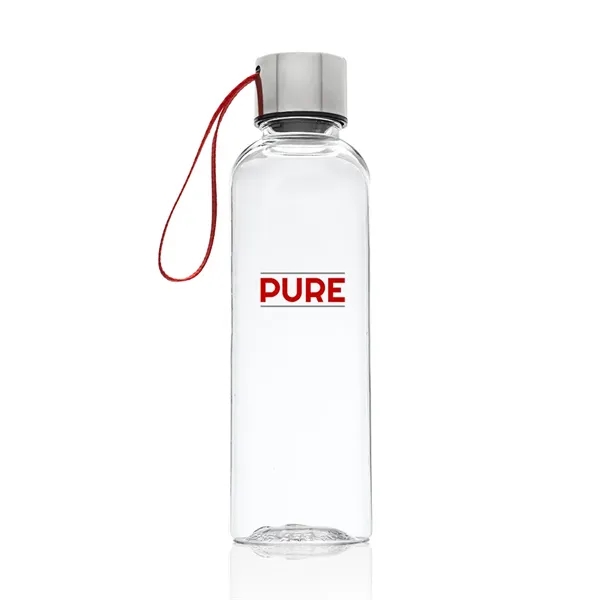 17 oz. BPA free, clear plastic water bottle with black strap... from ASI 39552 BEL Promo