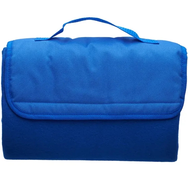 55" x 45" polyester fleece, roll-up picnic blanket with woven handle... from ASI 39552 BEL Promo