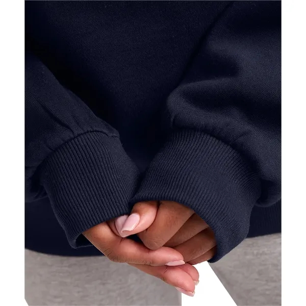 Cotton and recycled polyester mock-neck sweatshirt with relaxed fit, ribbed trim,... from ASI 44620 Charles River Apparel