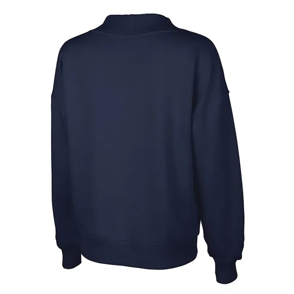 Cotton and recycled polyester mock-neck sweatshirt with relaxed fit, ribbed trim,... from ASI 44620 Charles River Apparel