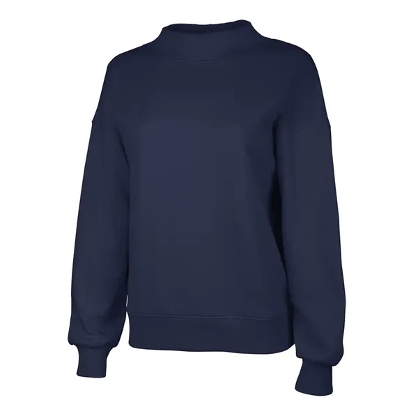 Cotton and recycled polyester mock-neck sweatshirt with relaxed fit, ribbed trim,... from ASI 44620 Charles River Apparel