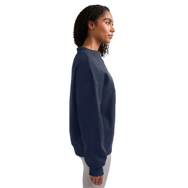 Cotton and recycled polyester mock-neck sweatshirt with relaxed fit, ribbed trim,... from ASI 44620 Charles River Apparel