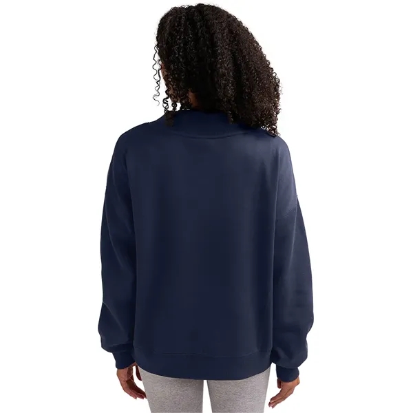 Cotton and recycled polyester mock-neck sweatshirt with relaxed fit, ribbed trim,... from ASI 44620 Charles River Apparel