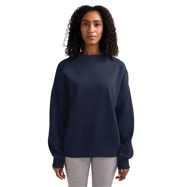 Cotton and recycled polyester mock-neck sweatshirt with relaxed fit, ribbed trim,... from ASI 44620 Charles River Apparel