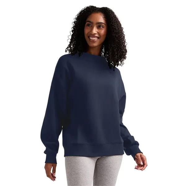 Cotton and recycled polyester mock-neck sweatshirt with relaxed fit, ribbed trim,... from ASI 44620 Charles River Apparel