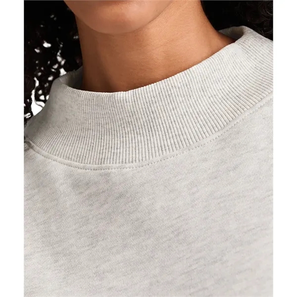 Cotton and recycled polyester mock-neck sweatshirt with relaxed fit, ribbed trim,... from ASI 44620 Charles River Apparel