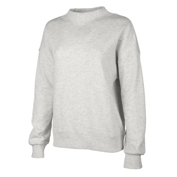 Cotton and recycled polyester mock-neck sweatshirt with relaxed fit, ribbed trim,... from ASI 44620 Charles River Apparel