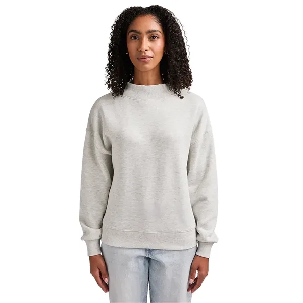 Cotton and recycled polyester mock-neck sweatshirt with relaxed fit, ribbed trim,... from ASI 44620 Charles River Apparel