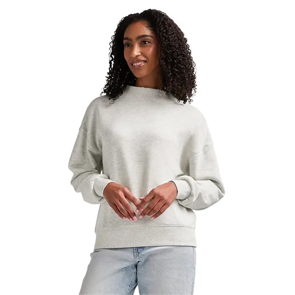 Cotton and recycled polyester mock-neck sweatshirt with relaxed fit, ribbed trim,... from ASI 44620 Charles River Apparel