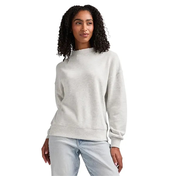 Cotton and recycled polyester mock-neck sweatshirt with relaxed fit, ribbed trim,... from ASI 44620 Charles River Apparel