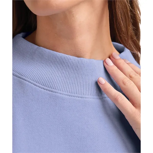 Cotton and recycled polyester mock-neck sweatshirt with relaxed fit, ribbed trim,... from ASI 44620 Charles River Apparel