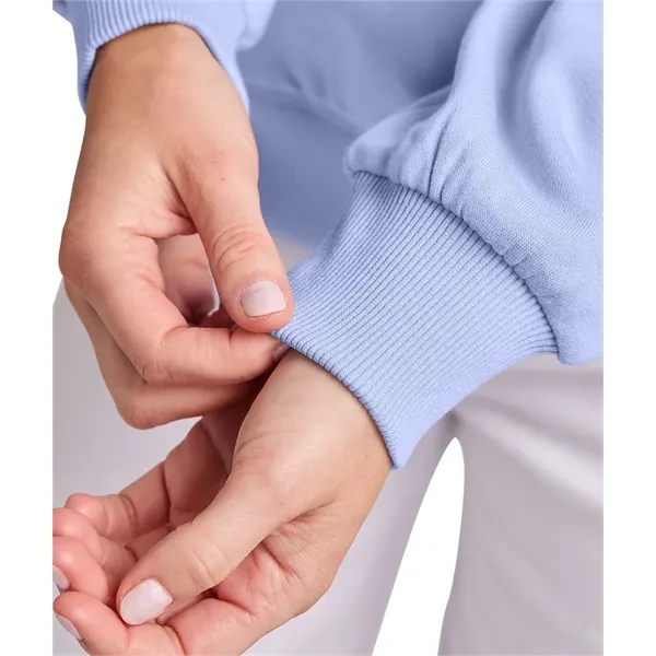 Cotton and recycled polyester mock-neck sweatshirt with relaxed fit, ribbed trim,... from ASI 44620 Charles River Apparel