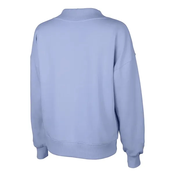 Cotton and recycled polyester mock-neck sweatshirt with relaxed fit, ribbed trim,... from ASI 44620 Charles River Apparel