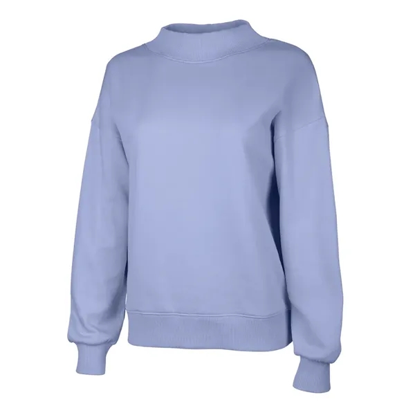 Cotton and recycled polyester mock-neck sweatshirt with relaxed fit, ribbed trim,... from ASI 44620 Charles River Apparel