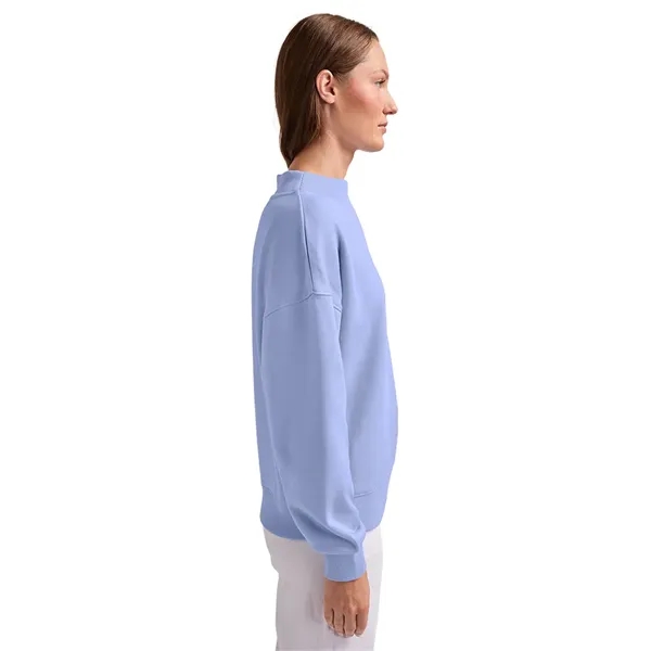 Cotton and recycled polyester mock-neck sweatshirt with relaxed fit, ribbed trim,... from ASI 44620 Charles River Apparel