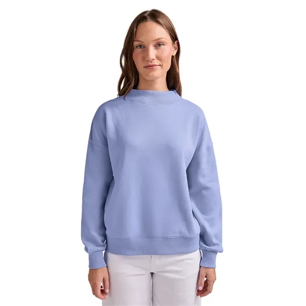 Cotton and recycled polyester mock-neck sweatshirt with relaxed fit, ribbed trim,... from ASI 44620 Charles River Apparel