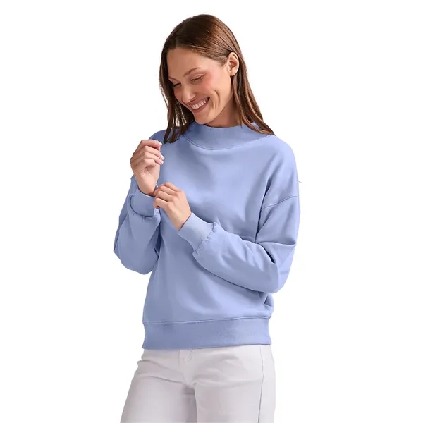 Cotton and recycled polyester mock-neck sweatshirt with relaxed fit, ribbed trim,... from ASI 44620 Charles River Apparel