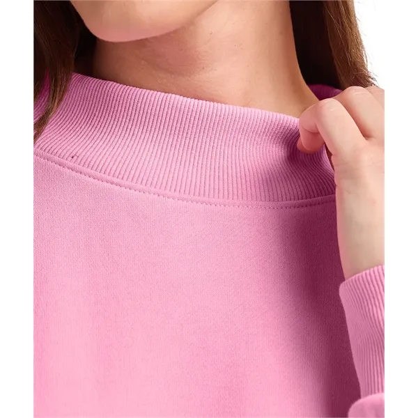 Cotton and recycled polyester mock-neck sweatshirt with relaxed fit, ribbed trim,... from ASI 44620 Charles River Apparel