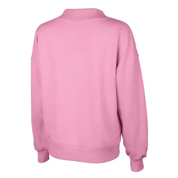 Cotton and recycled polyester mock-neck sweatshirt with relaxed fit, ribbed trim,... from ASI 44620 Charles River Apparel