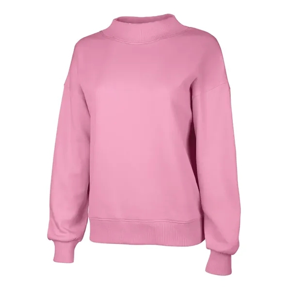 Cotton and recycled polyester mock-neck sweatshirt with relaxed fit, ribbed trim,... from ASI 44620 Charles River Apparel