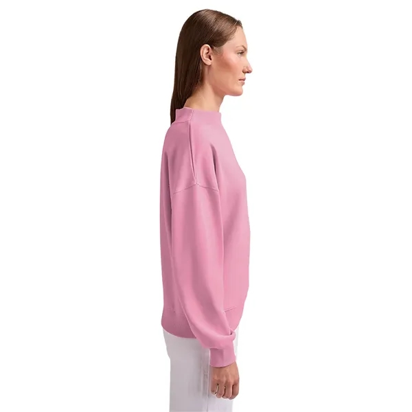 Cotton and recycled polyester mock-neck sweatshirt with relaxed fit, ribbed trim,... from ASI 44620 Charles River Apparel