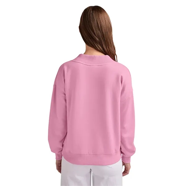 Cotton and recycled polyester mock-neck sweatshirt with relaxed fit, ribbed trim,... from ASI 44620 Charles River Apparel