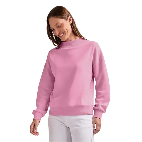 Cotton and recycled polyester mock-neck sweatshirt with relaxed fit, ribbed trim,... from ASI 44620 Charles River Apparel