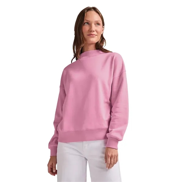 Cotton and recycled polyester mock-neck sweatshirt with relaxed fit, ribbed trim,... from ASI 44620 Charles River Apparel