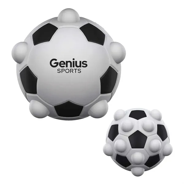 2.52" W x 2.44" H Soccer shaped Push Pop silicone fidget... from ASI 63549 Jornik Manufacturing Corp