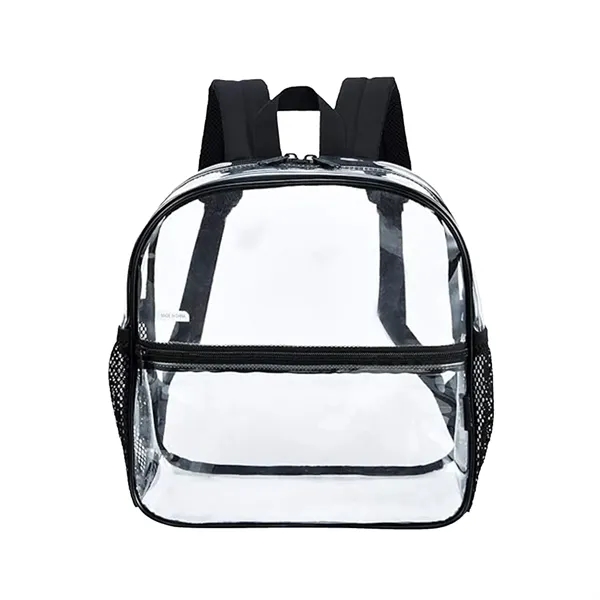 Clear backpack. Adjustable padded back straps, front zipper pocket and side... from ASI 41511 Brainchild USA Inc / BrainChild Gift Club