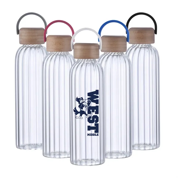 Eco-friendly 21oz glass bottle with bamboo lid & handle, perfect for... from ASI 41511 Brainchild USA Inc / BrainChild Gift Club