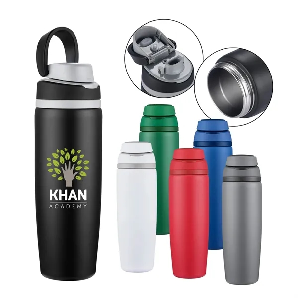 25oz dual-lid tumbler, 304 stainless steel, 12h hot/24h cold. Dual lid,... from ASI 41511 Brainchild USA Inc / BrainChild Gift Club