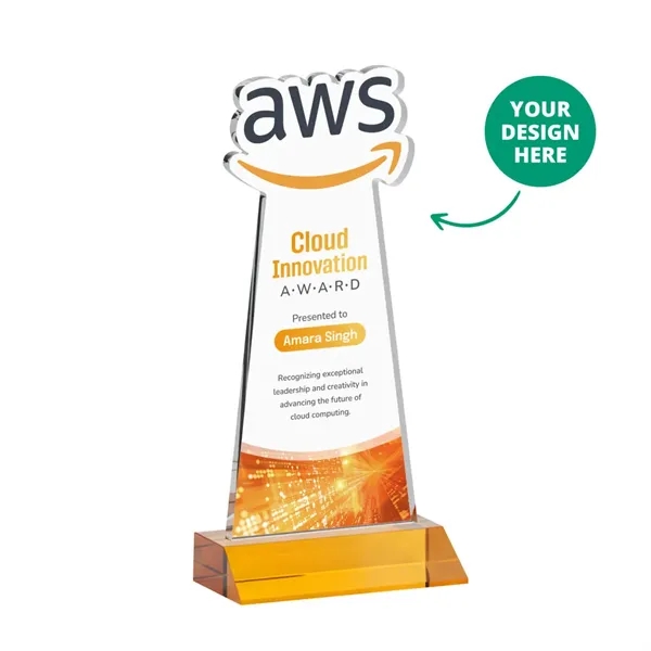 Custom VividPrint™ Award on Mitered Base - Amber (via Air)... from ASI 84592 St Regis Group / St Regis