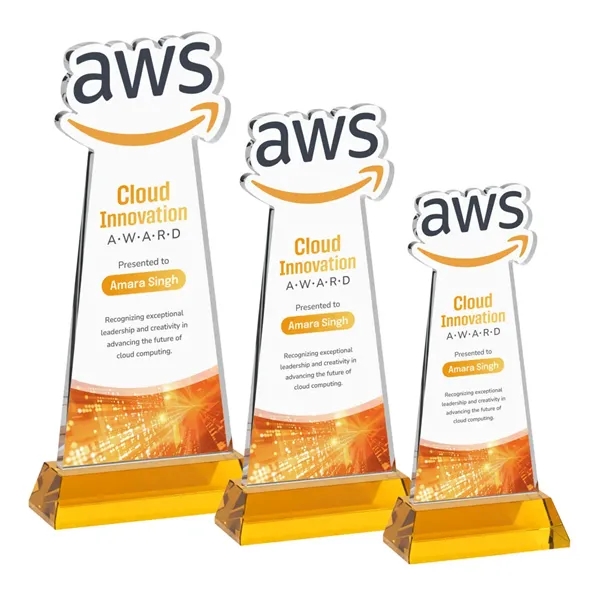 Custom VividPrint™ Award on Hartford Base - Amber (via Ocean)... from ASI 84592 St Regis Group / St Regis