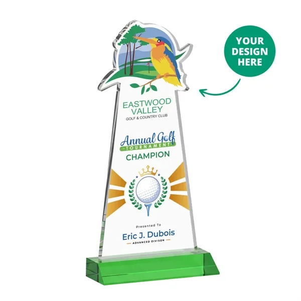 Custom VividPrint™ Award on Mitered Base - Green (via Ocean)... from ASI 84592 St Regis Group / St Regis