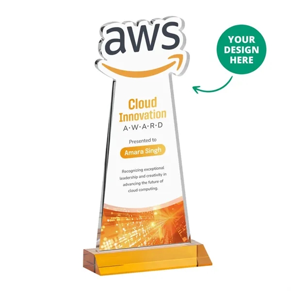 Custom VividPrint™ Award on Mitered Base - Amber (via Ocean)... from ASI 84592 St Regis Group / St Regis