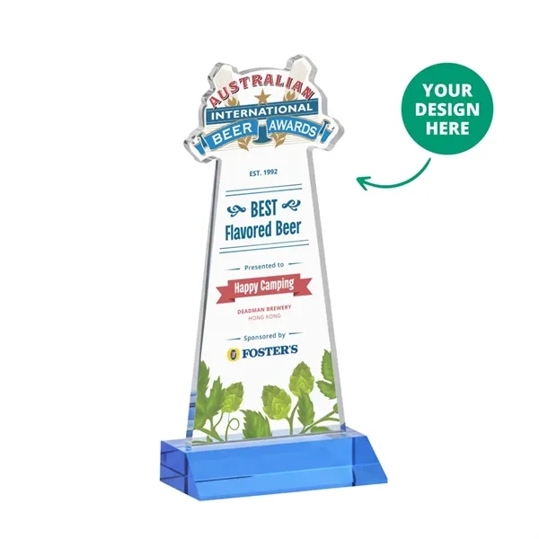 Custom VividPrint™ Award on Mitered Base - Sky Blue (via Ocean)... from ASI 84592 St Regis Group / St Regis