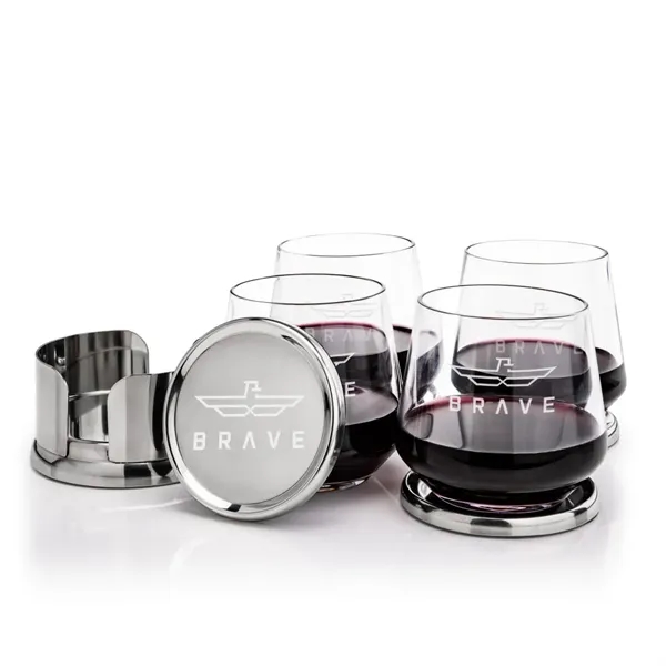 The Baldoni Coasters & Stemless Wine Set blends refined design with... from ASI 84592 St Regis Group