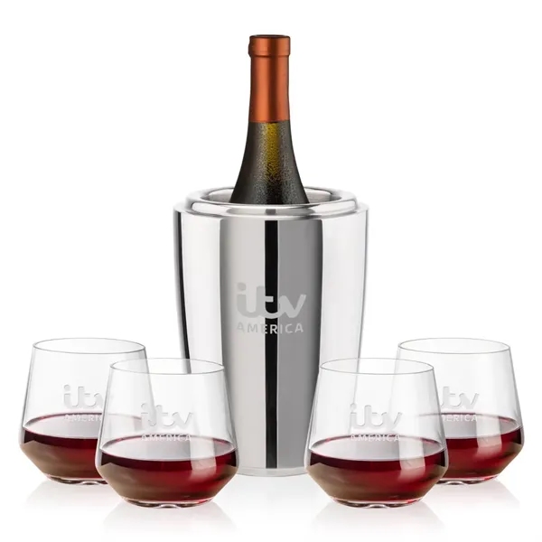 The Pescara Wine Cooler & Wine Glass Set is a refined... from ASI 84592 St Regis Group