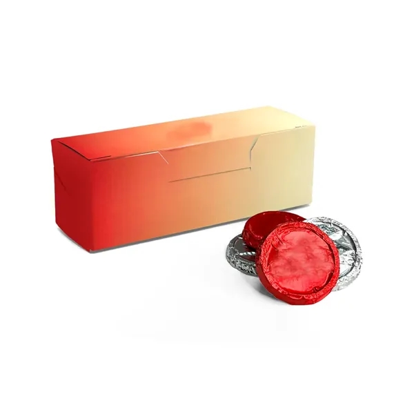 Fully custom printed gift box with custom foil wrapped coins or... from ASI 44897 Chocolate Chocolate